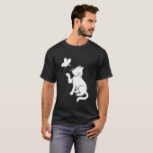 Katze und Schmetterling T-Shirt (Vorne ganz)