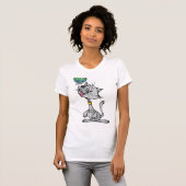 Katze und Schmetterling T - Shirt (Vorne ganz)