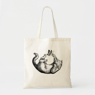 Katze und Schmetterling Tragetasche