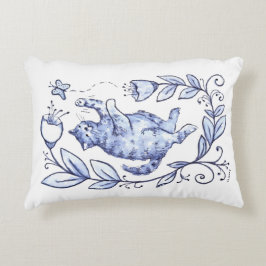 Katze und Schmetterlingskissen Dekokissen