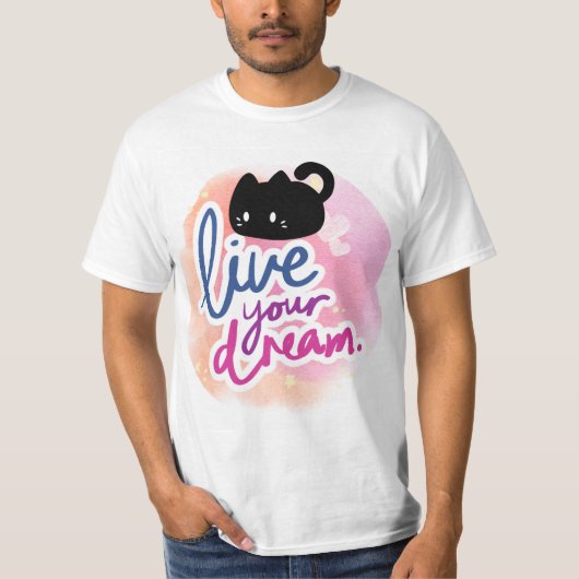 Katze und schönes Design T-Shirt (Vorderseite)