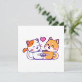 Katze und Shiba Inu (Stehend Vorderseite)