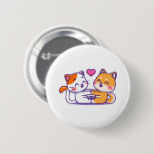 Katze und Shiba Inu Button (Vorne & Hinten)