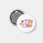 Katze und Shiba Inu Magnet (Vorderseite/Rückseite)