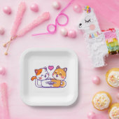 Katze und Shiba Inu Pappteller (Party)