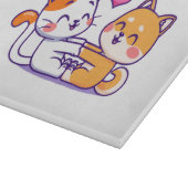 Katze und Shiba Inu Schneidebrett (Ecke)