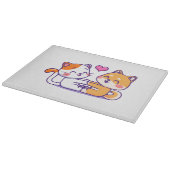 Katze und Shiba Inu Schneidebrett (Ecke)
