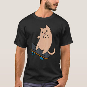 Katze und Skateboard Skateboarding  Kätzchen T-Shirt
