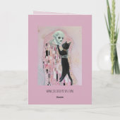 Katze und Skelett Karte (Rückseite)