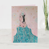 Katze und Skelett Karte (Vorderseite)