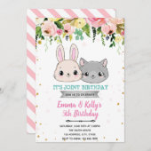 Katze und sonnige Gelenke Geburtstag Einladung (Vorne/Hinten)