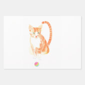 Katze und Spielzeugball Geschenkpapier Set (Vorderseite)