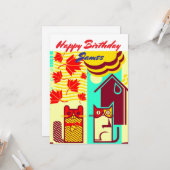 Katze und Squirel Karte (Vorderseite/Rückseite Beispiel)