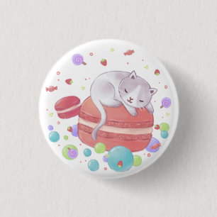 Katze und Süßigkeiten Button
