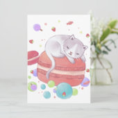 Katze und Süßigkeiten Einladung (Stehend Vorderseite)