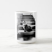 Katze und Treppe Kaffeetasse (Mittel)