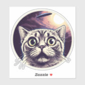 Katze und UFO Aufkleber (Blatt)