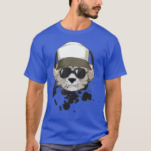 Katze und verspritzte Tinte DJ-Musik T-Shirt