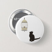 Katze und Vogelkäfig Button (Vorne & Hinten)