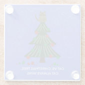 Katze und Weihnachtsbaum Napkin Glasuntersetzer (Rückseite)