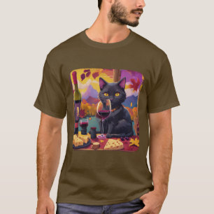 Katze und Wein T-Shirt