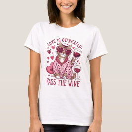 Katze und Wein Valentine T-Shirt