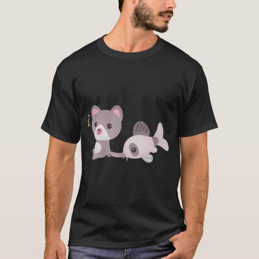 Katze und Wels T-Shirt (Vorderseite)