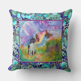 Katze und Wurfs-Kissen der Monarch-(Winged Kissen