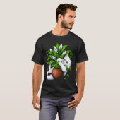 Katze und Zimmerpflanzen T-Shirt (Vorne ganz)