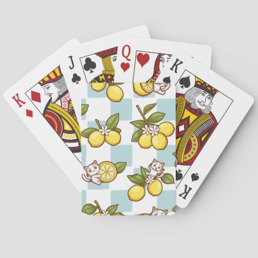 Katze und Zitrone Spielkarten (Rückseite)