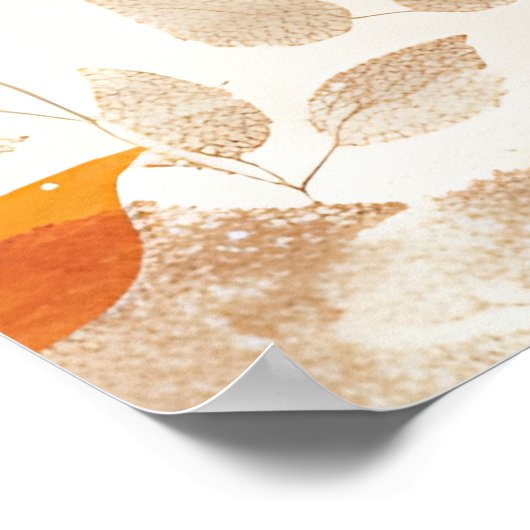 Katze unter Blätter, gemütliche Herbstdekor-Kunst, Poster (Ecke)