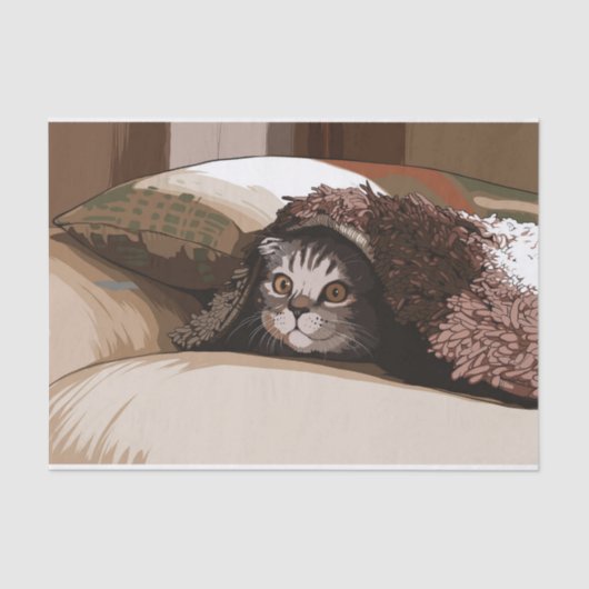 Katze unter Deckpapier Seidenpapier (Vorderseite)