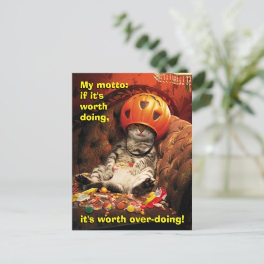 Katze unter dem Candy Ecket Einladungspostkarte (Stehend Vorderseite)