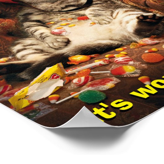 Katze unter dem Candy Ecket Poster (Ecke)