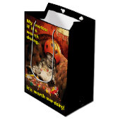 Katze unter dem Kanadier Mittlere Geschenktüte (Vorderseite Schrägansicht)