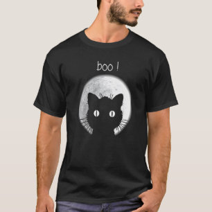 Katze unter dem Mond erschrecken T-Shirt