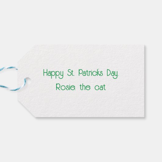 Katze Unter dem Regenbogen St. Patricks Day Gesche Geschenkanhänger (Rückseite Horizontal)