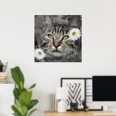 Katze unter den Daisis Poster Print (Heimbüro)