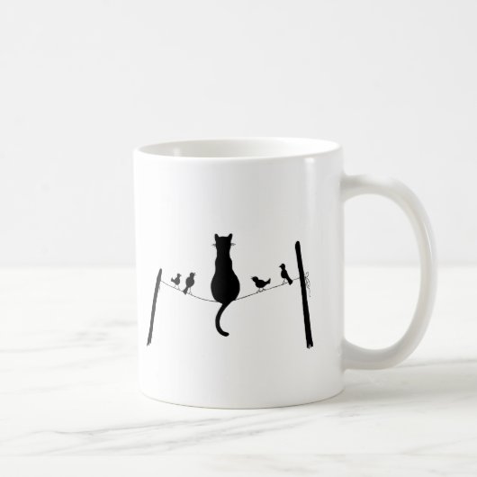 Katze unter der Tauben-Tasse Kaffeetasse (Rechts)