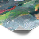 Katze unter einem blühenden Busch Poster (Ecke)