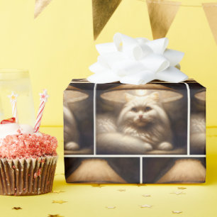 Katze unter einem Lampenschirm Gemälde Geschenkpapier