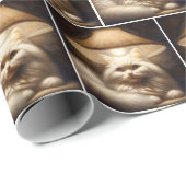 Katze unter einer Lampenschirmmalerei Geschenkpapier (Rolleneckpunkt)