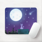 Katze unter Mondlicht Mousepad (Mit Mouse)