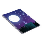 Katze unter Mondlicht Notizblock (Rechte Seite)