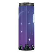 Katze unter Mondlicht Thermosbecher (Rückseite)