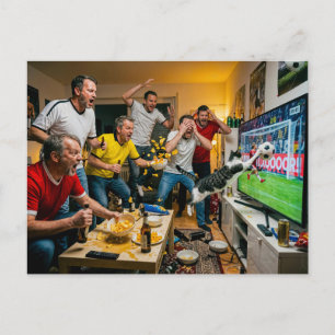 Katze unterbricht Football-Abend Postkarte