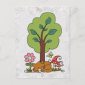 Katze unterm Baum Postkarte (Vorderseite)