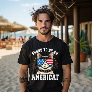 Katze US-Flagge Sonnenbrille Stolz, eine Amerikani T-Shirt