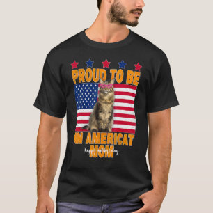 Katze US-Flagge Stolz, eine amerikanische Mama zu T-Shirt