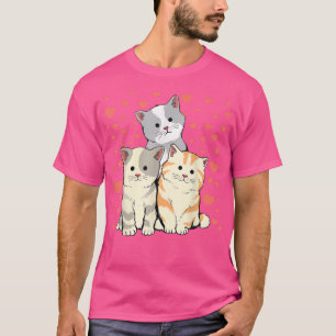 Katze Valentinstag Rotes Herz für Katze Lover T-Shirt